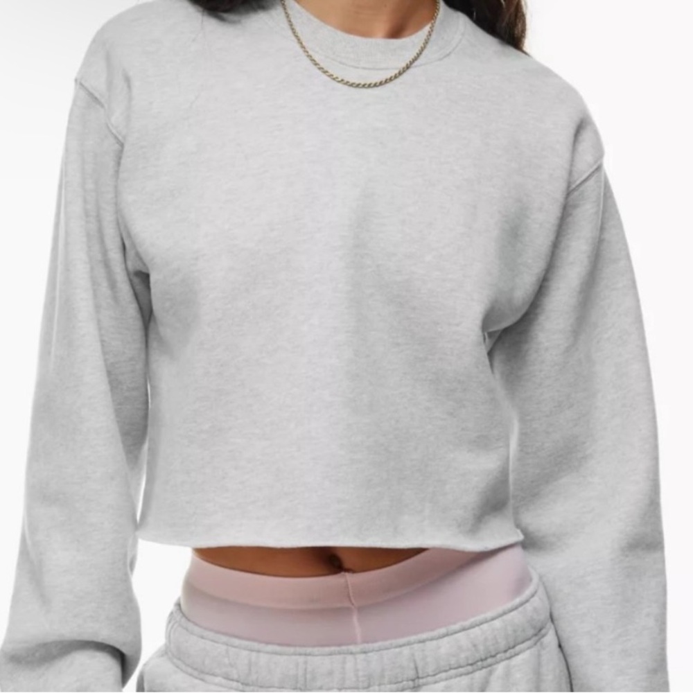 TNA Cozy AF Fleece Women's Gray Cropped Sweatshirt